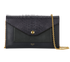 Pocket Envelope Wallet On Chain, &pound;320, Handbags, Black, Leather, Front view